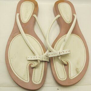 Cole Haan white slide with bow detail on pink foot bed 8.5B